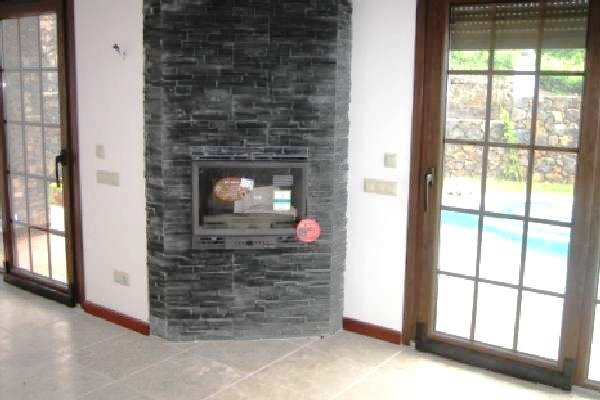 Living area with fireplace