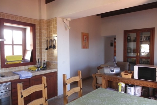 Dining room with kitchen