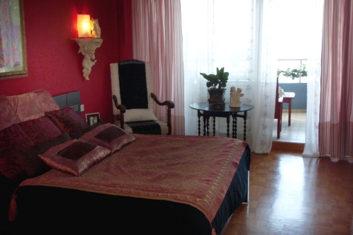 Comfortable bedroom with fitted wardrobes