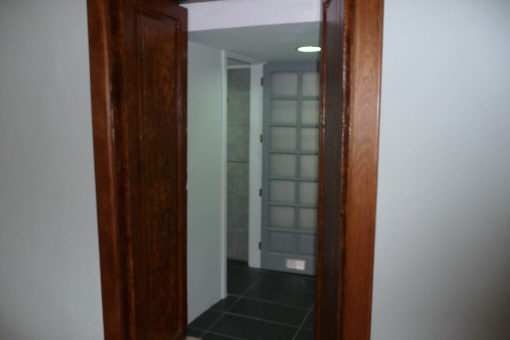 Back room with bathroom