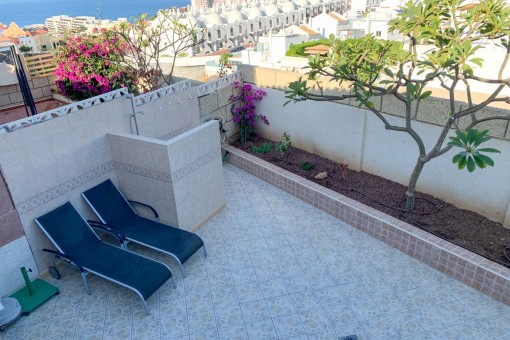 Inviting sun loungers on the terrace