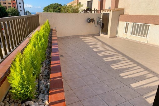 Sunny terrace of the house