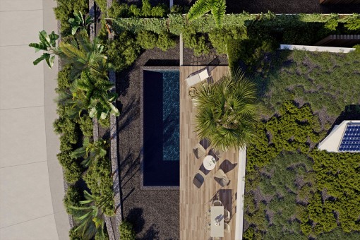 The villa from a birds-eye view