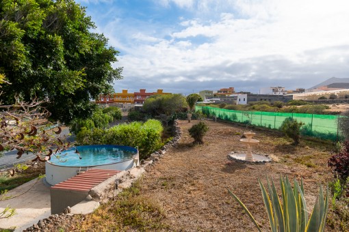 View of the garden and pool