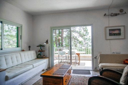 Open living and dining area