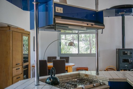 Open living and dining area