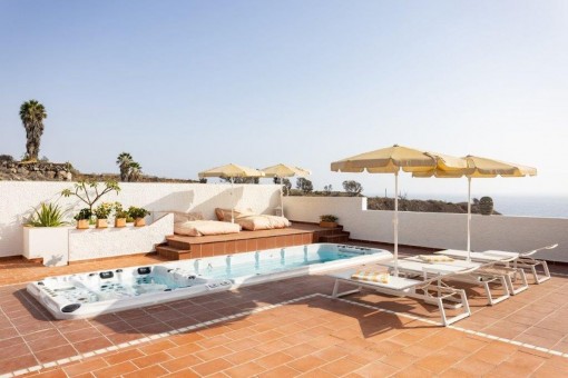 Terrace and pool area