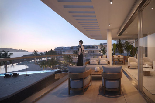 Covered terrace with stunning views