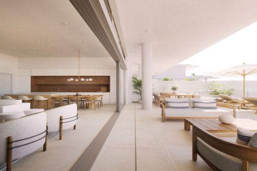 Living area with access to the terrace