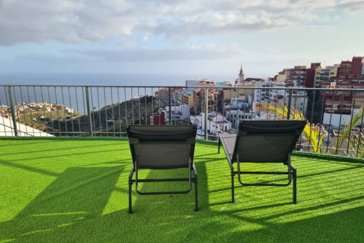 Sunny terrace with sea views