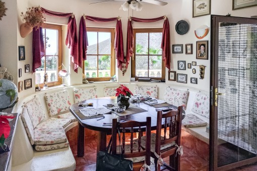 Dining area with natural light