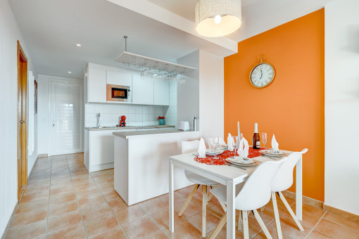 Dining area and kitchen