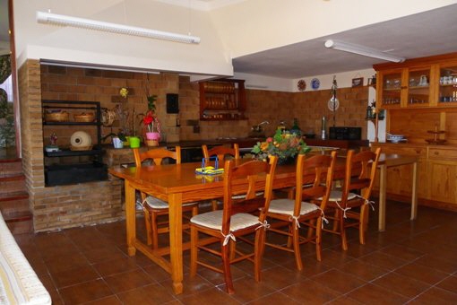 Large kitchen with barbecue
