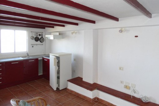 The kitchen with enough space for a dining area