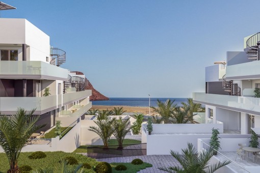 Luxury apartment building with 3 bedrooms, pool and underground parking near La Tejita beach