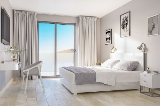 Bright double-bedroom with beautiful views